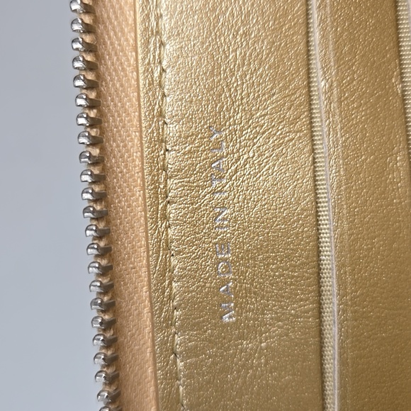 Chanel Metallic Gold Star Embossed Lambskin Medium Zip Around Wallet - Picture 13 of 16